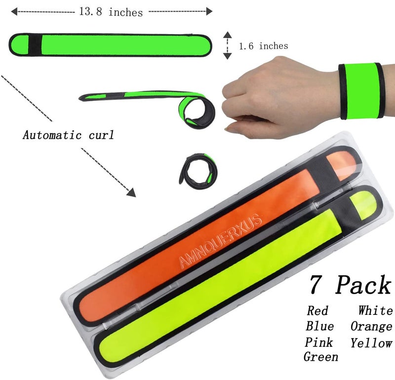 AMNQUERXUS LED Glow Slap Bracelet Light Up Wristband High Visibility Safety Gear for Cycling Walking Running Concert Camping Outdoor Sports-Fits Women Men (7 Pack - Colorful) - Image 4